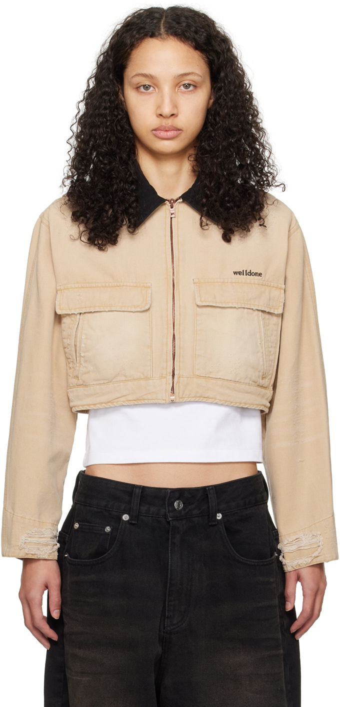 Jakna We11done We11done Distressed Cropped Jacket Bež | WD-DJ0-24-309-W-BG