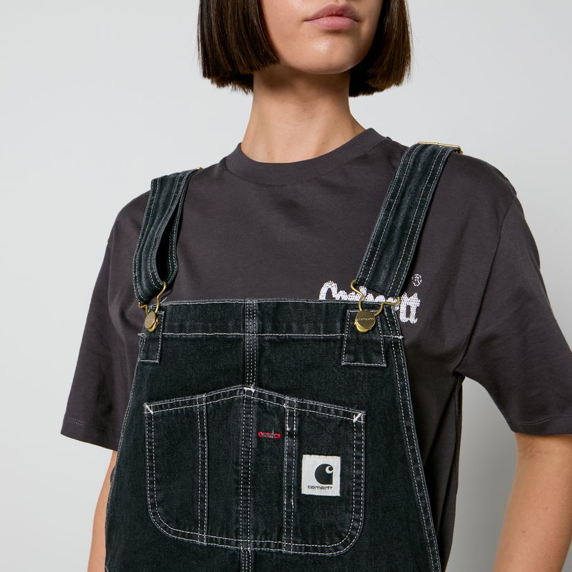 Hlače Carhartt WIP Bib Denim Straight-Leg Dungarees Črna | I033018