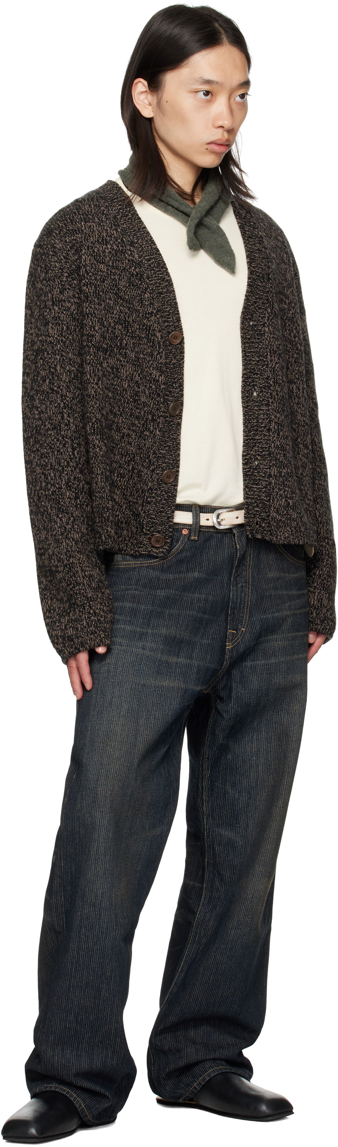 Pasovi OUR LEGACY Textured Leather Buckle Belt Bež | A4258CCW, 1