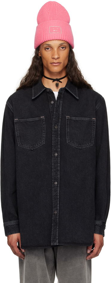 Srajce Acne Studios Button-Up Denim Shirt Črna | CB0082-, 0