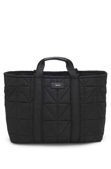 Tote bag BOSS Quilted tote bag with logo patch Črna | 50552480