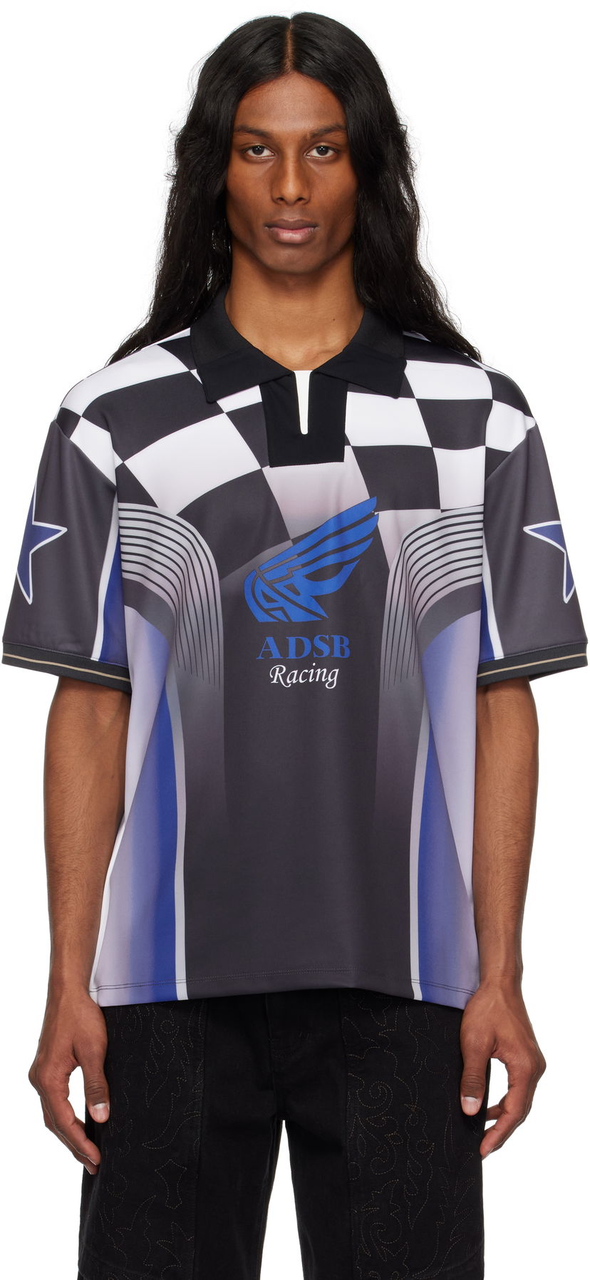 Dres Andersson Bell Andersson Bell Checkerboard Racing Polo Črna | atb1298m