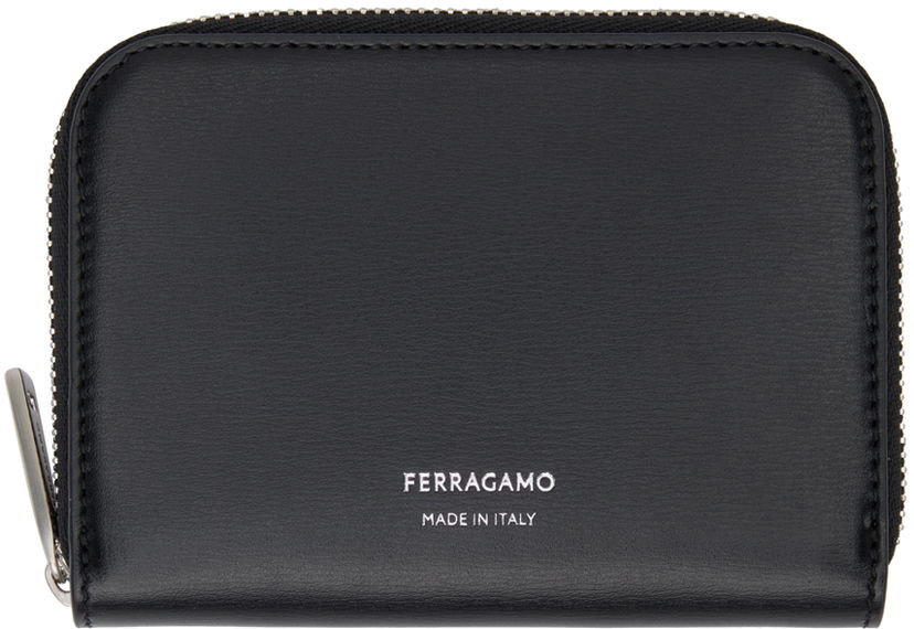 Denarnica FERRAGAMO Ferragamo Zipped Card Holder Črna | 770114