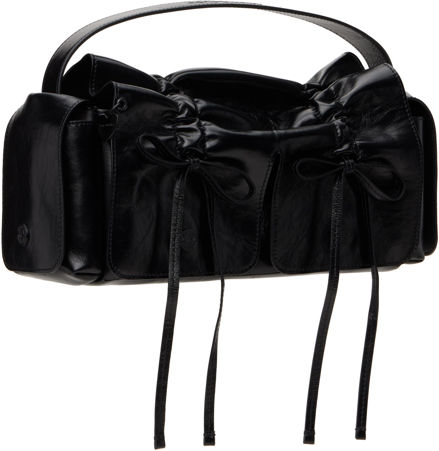 Torbica Acne Studios Acne Studios Multipocket Leather Shoulder Bag Črna | A10432-, 1