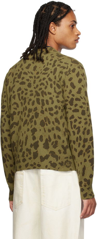 Pleteni pulover We11done We11done Leopard Print Cardigan Zelena | WD-KC3-23-622-U-KK, 2