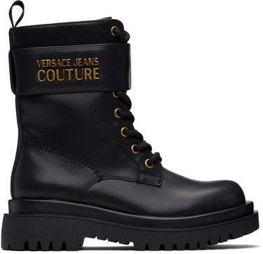 Superge in čevlji Versace Versace Jeans Couture Logo Hardware Boots Črna | E79VA3S64_E71570, 0