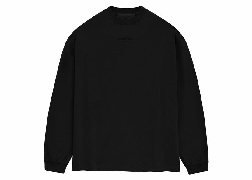 Majica Fear of God Essentials L/S T-shirt Jet Black Črna | 125BT232010F