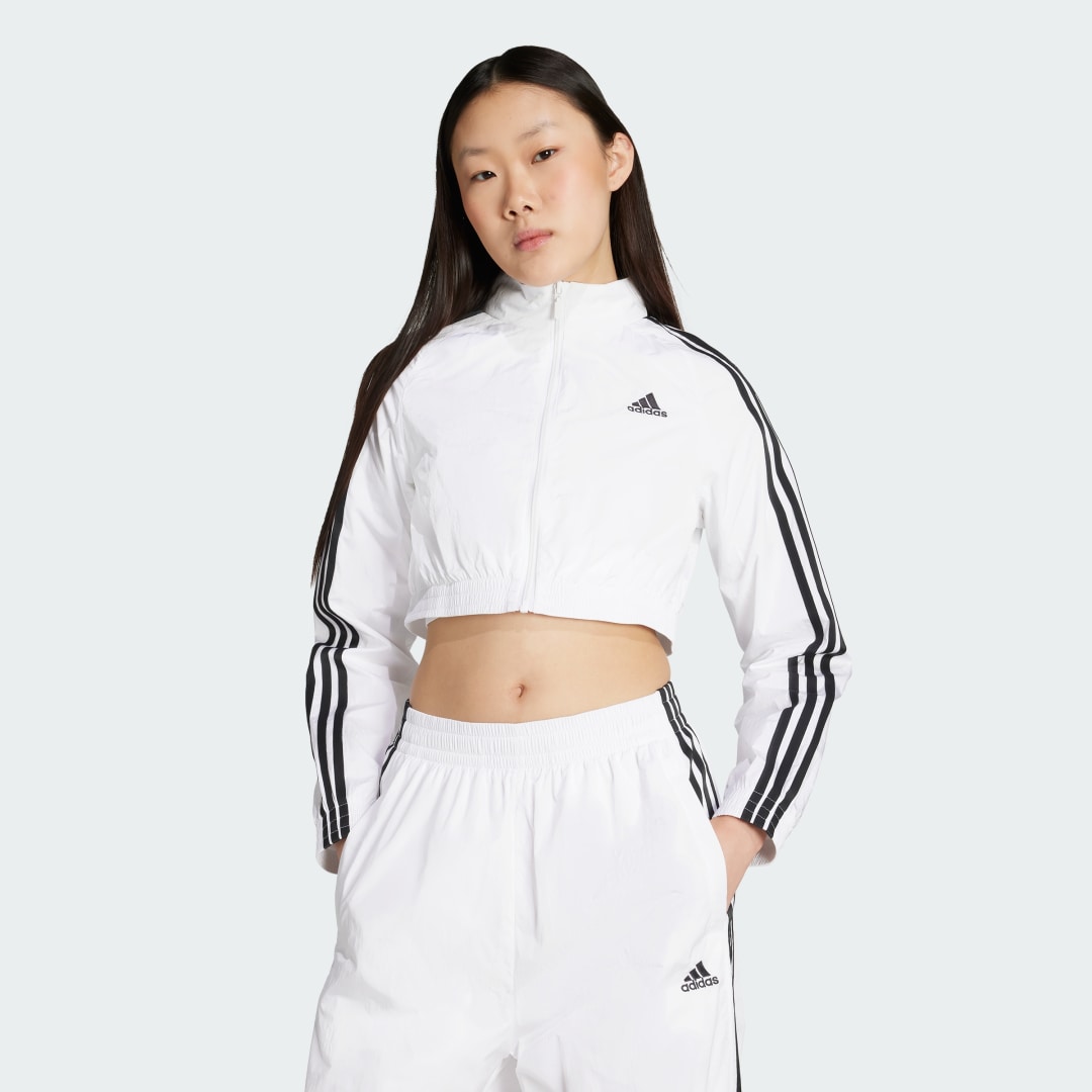 Vetrovka adidas Performance Teamgeist Adicolor Cropped Track Jacket Bela | JZ8275, 0