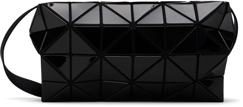 Torba za čez ramo BAO BAO ISSEY MIYAKE Glossy Triangular Panel Carton Shoulder Bag Črna | BB58AG422