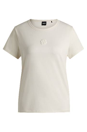Majica BOSS Double B Monogram Mercerised Cotton T-Shirt Bela | 50534800