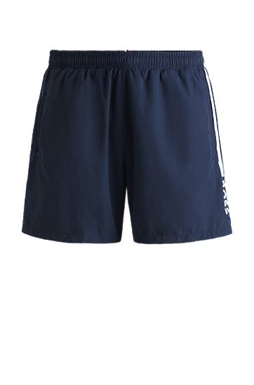 Kopalke BOSS Striped Swim Shorts with Logo Mornarica | 50508963