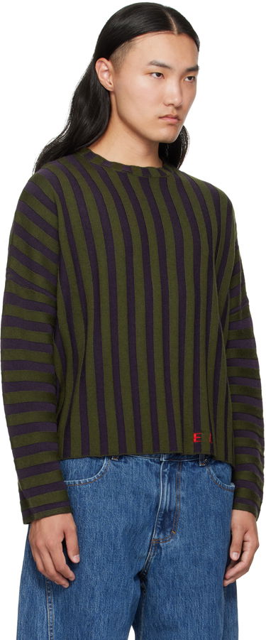 Pleteni pulover Eckhaus Latta Eckhaus Latta Striped Cropped Sweater Lila | 8026-EL-PF25-M, 1