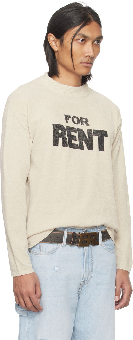 Pulover ERL Printed Crewneck Sweatshirt Bež | ERL07N026, 1
