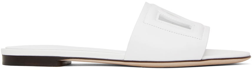 Superge in čevlji Dolce & Gabbana White 'DG' Cutout Slides Bela | CQ0436 AY329, 0