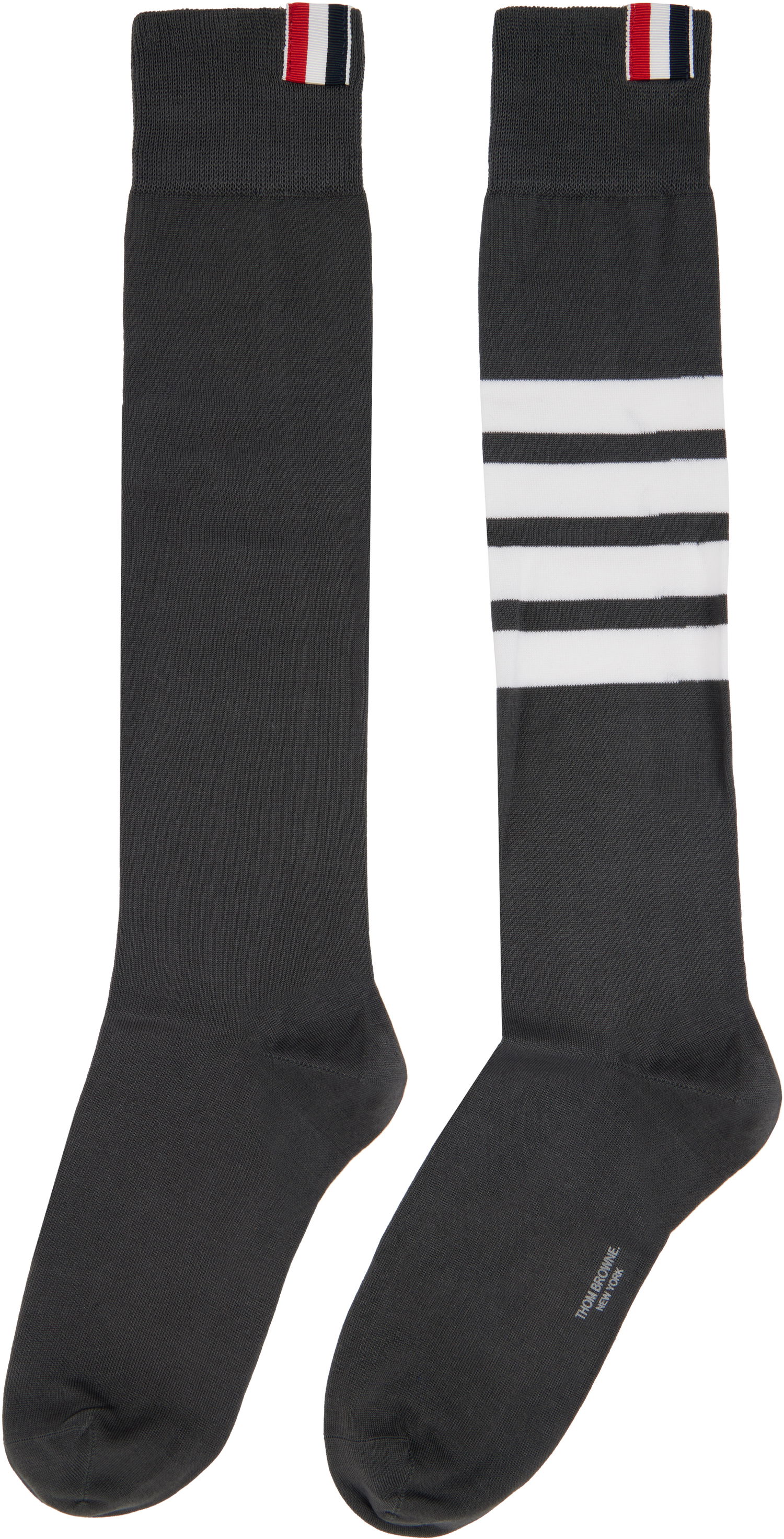 Nogavice Thom Browne 4-Bar Over The Calf Socks Siva | FAS026B-01690, 1