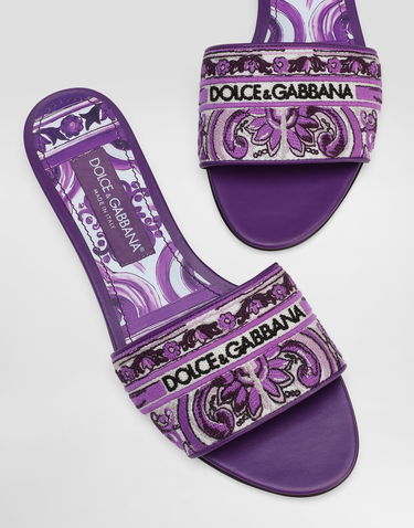 Modni dodatki Dolce & Gabbana Dolce & Gabbana Embroidered Slides Lila | CQ0571AV804I03TN, 3