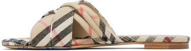 Oblačila Burberry Burberry Check Cabana Slides Bež | 8111378, 2