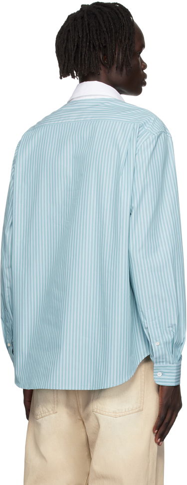 Srajce Acne Studios Acne Studios Striped Button-Up Shirt Turkizna | CB0114-, 2
