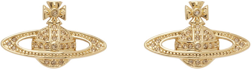 Uhani Vivienne Westwood Mini Bas Relief Earrings Bež | 62020033-02R121-CN