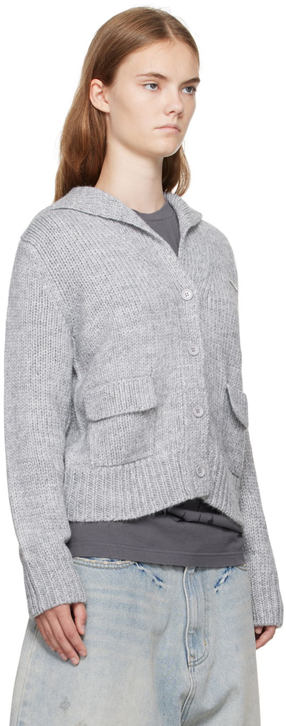 Pleteni pulover We11done Knit Sailor Collar Cardigan Siva | WD-KC2-24-632-W-GY, 1