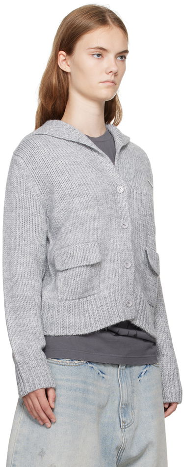 Pleteni pulover We11done Knit Sailor Collar Cardigan Siva | WD-KC2-24-632-W-GY, 1