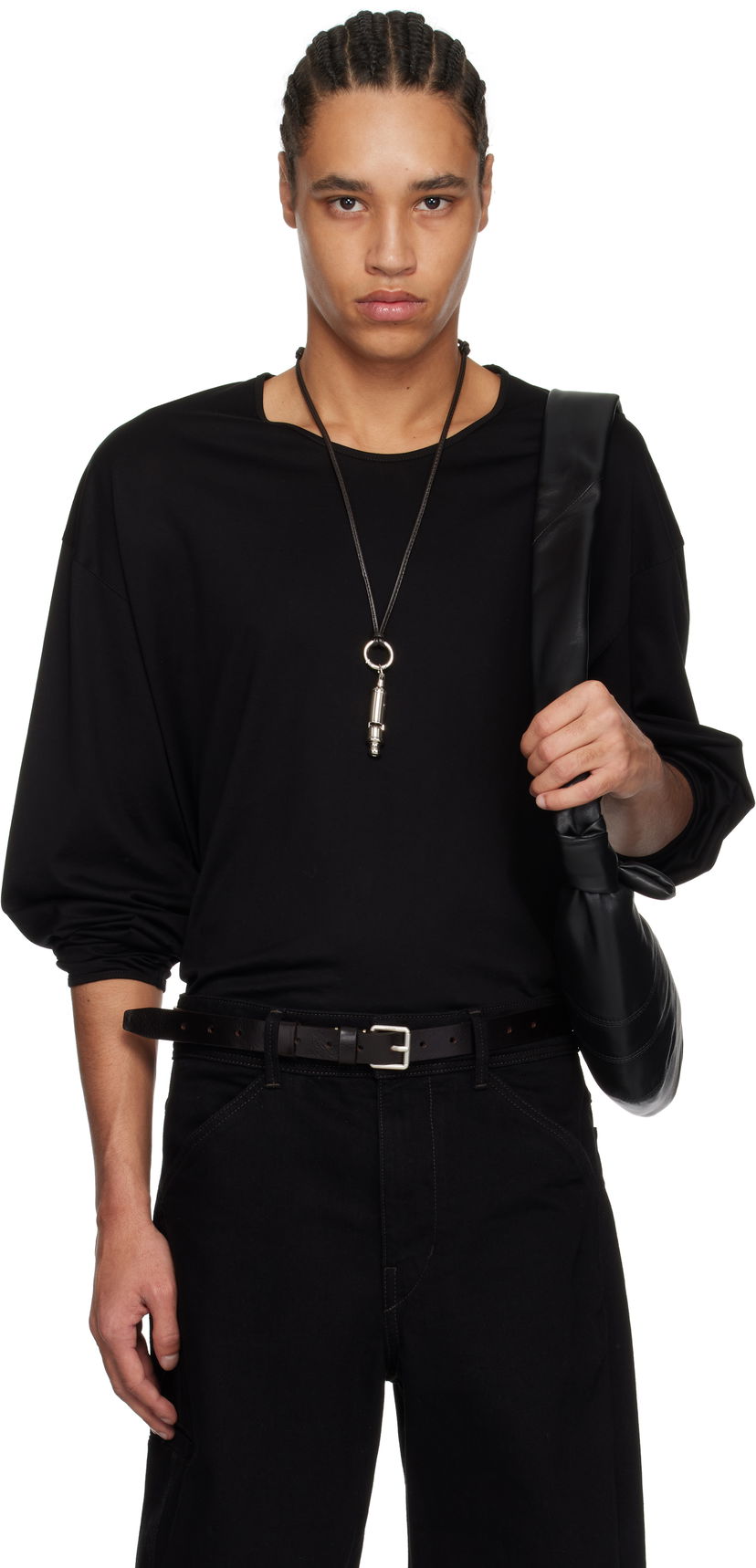 Majica LEMAIRE Lemaire Relaxed Long Sleeve T-Shirt Črna | TO1375 LJ1018