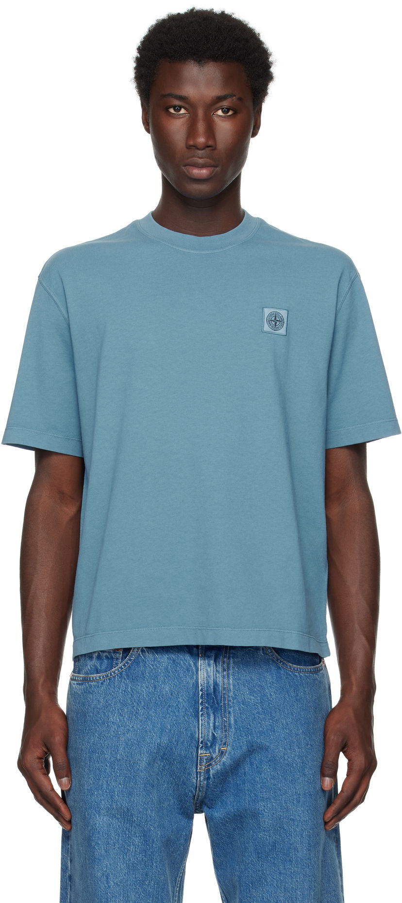 Majica Stone Island Stone Island Organic Cotton 'Fissato' T-Shirt Modra | K2S15 2100025 S0115