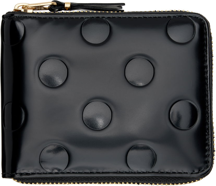 Denarnica Comme des Garçons Dots Embossed Leather Zip Wallet Črna | SA7100NE