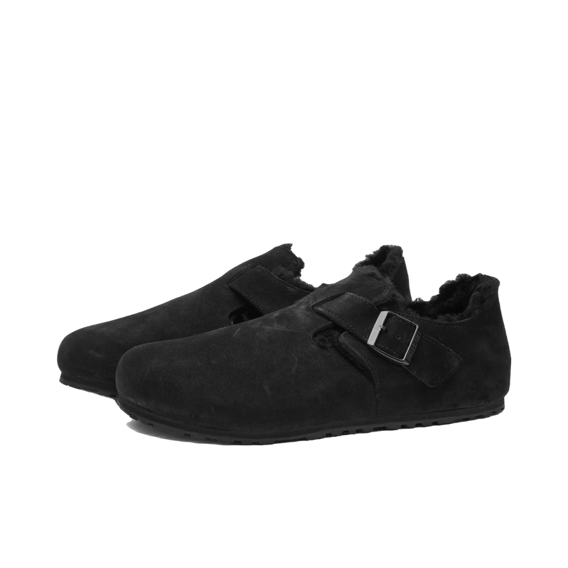 Superge in čevlji Birkenstock London Shearling Black Suede Črna | 1014960