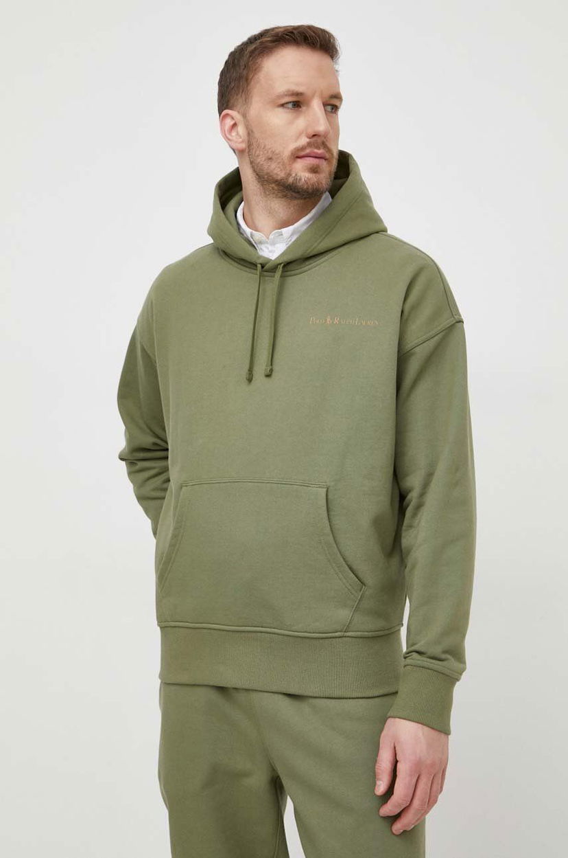 Pulover Polo by Ralph Lauren Logo-Print Hooded Sweatshirt Zelena | 710917904