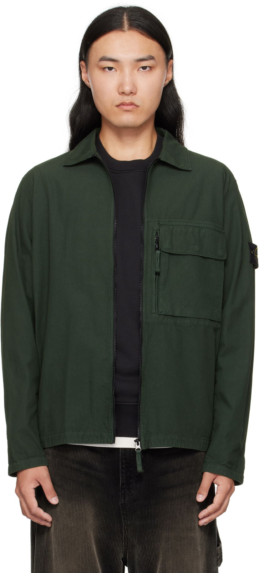 Jakna Stone Island Canvas Weave Cotton Jacket Zelena | K2S15 1200004 S0179