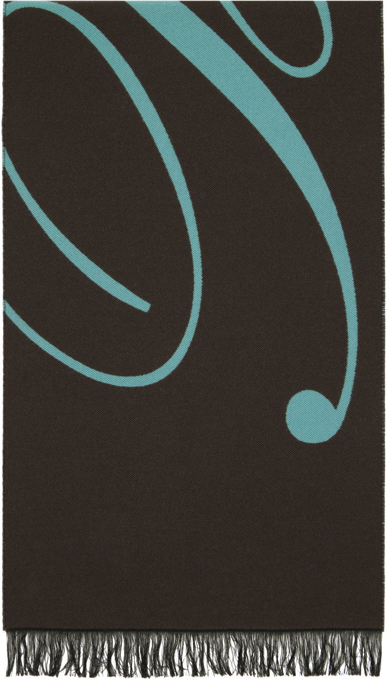Šala Burberry Logo Wool Silk Scarf Gray / Blue Siva | 8079175