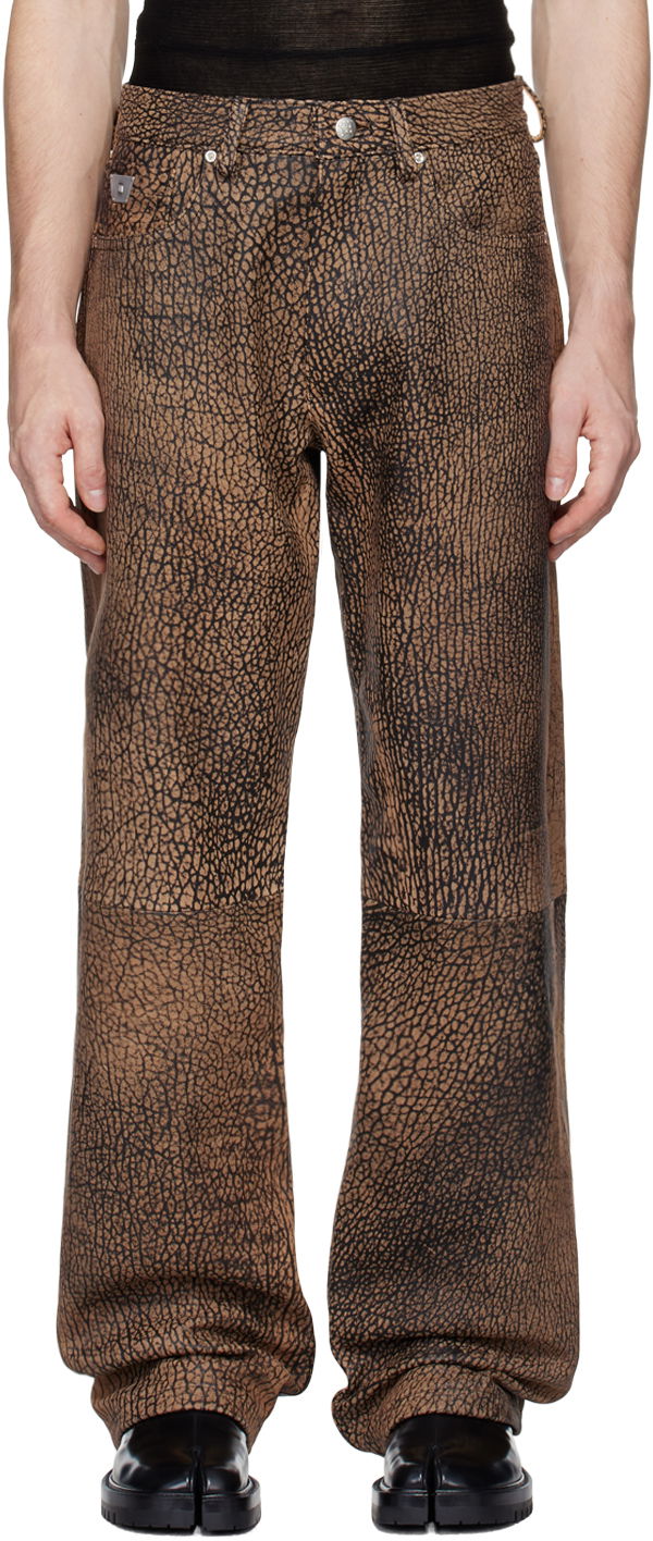 Hlače MISBHV Safari Leather Pants Rjava | 241M326