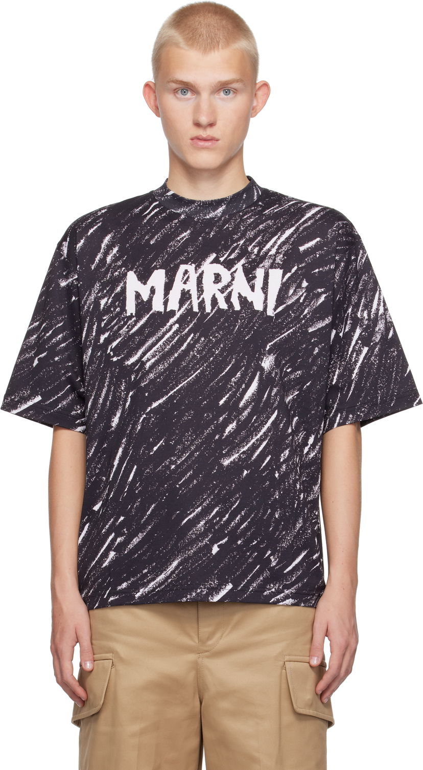 Majica Marni Logo T-shirt Črna | HUMU0223CP USS018