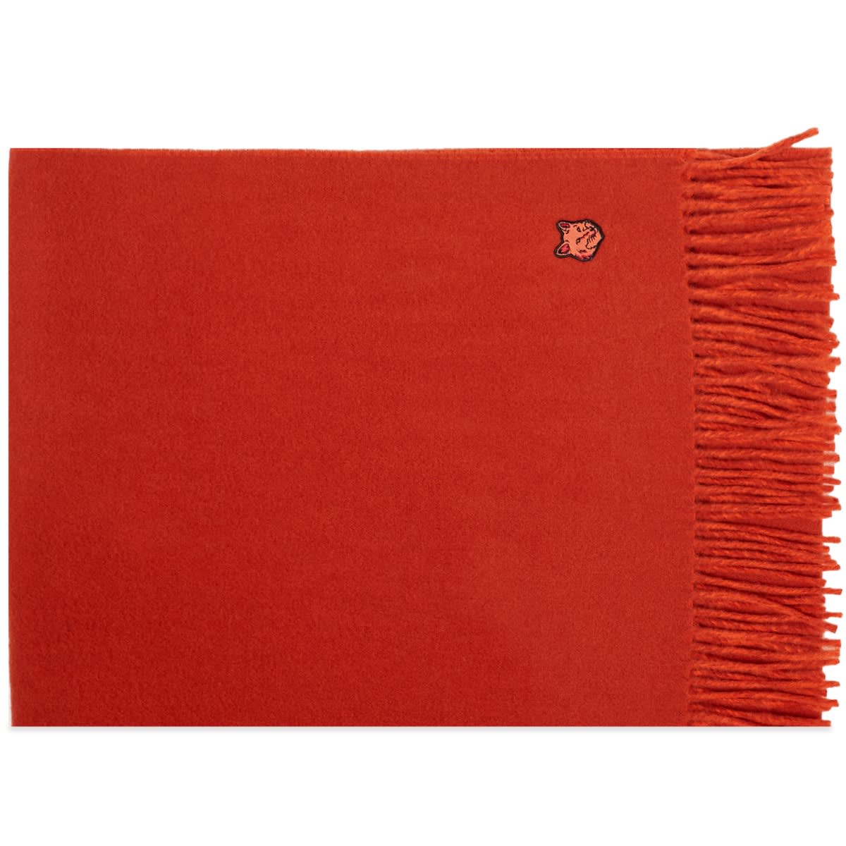 Šala MAISON KITSUNÉ Fox Head Patch Wool Scarf Rdeča | LM06201WA0018-M669, 0