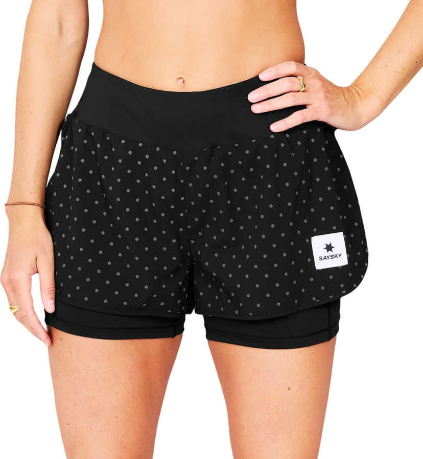 Kratke hlače Saysky Saysky Reflective Polka 2-in-1 Pace Running Shorts Črna | mwrsh01c1018