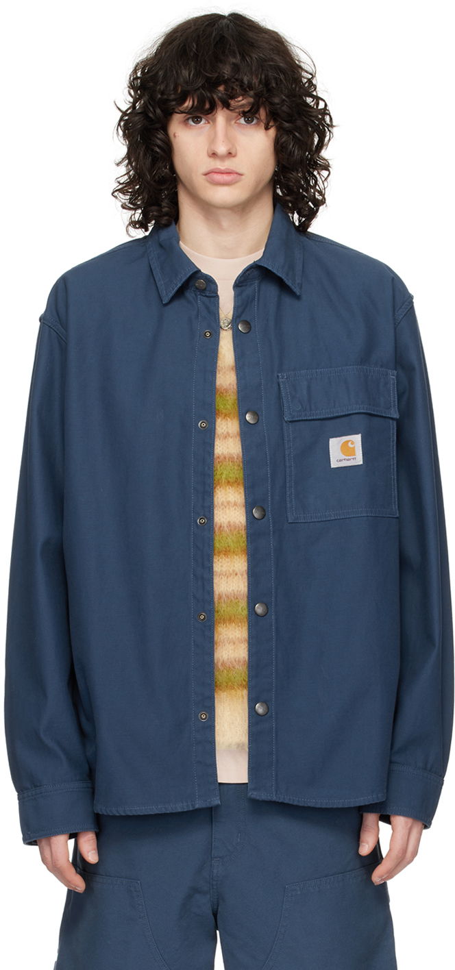 Srajce Carhartt WIP Workwear Button-Up Shirt Jacket Modra | I033443, 0