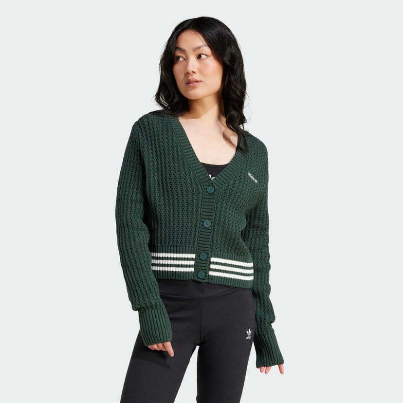 Pleteni pulover adidas Performance Knit Cardigan Zelena | IX1046