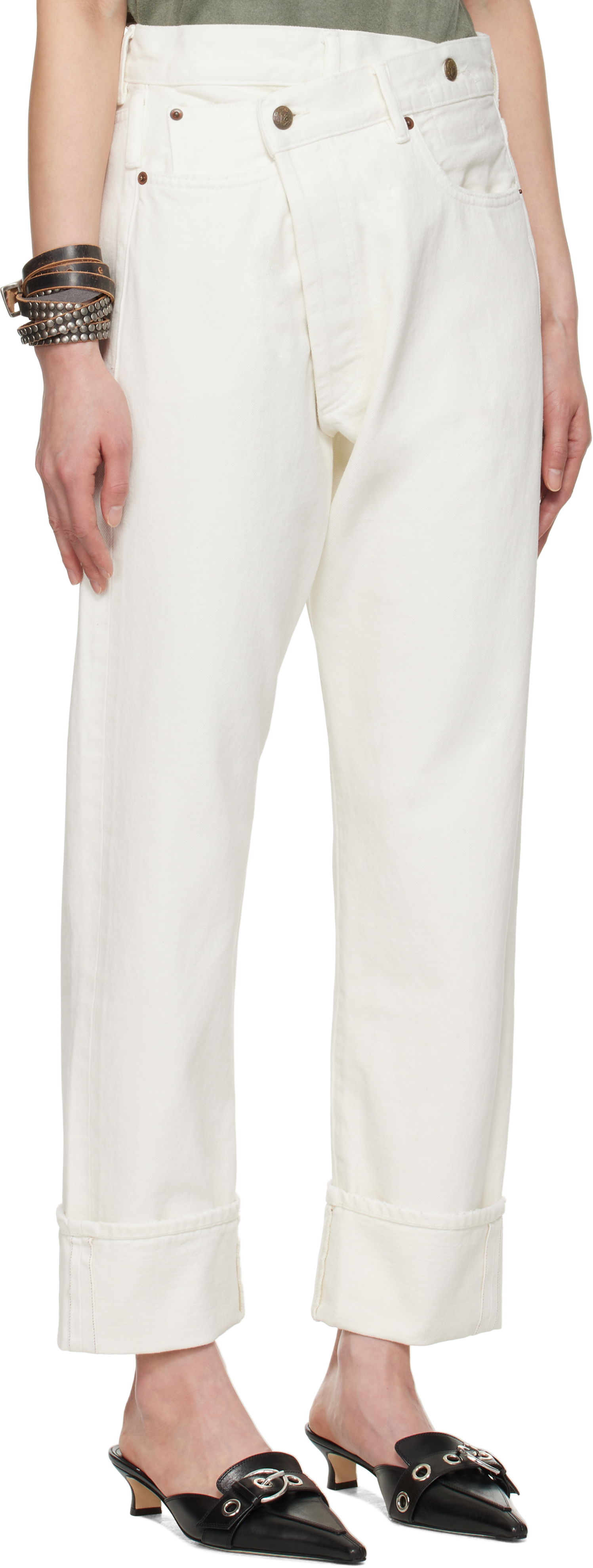 Kavbojke R13 R13 Cuffed Crossover Jeans Bela | R13W2048-D314A, 1