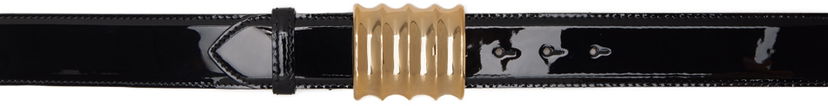 Pasovi Khaite 'The Medium Julius' Patent Leather Wavy Buckle Belt Črna | 9996-764