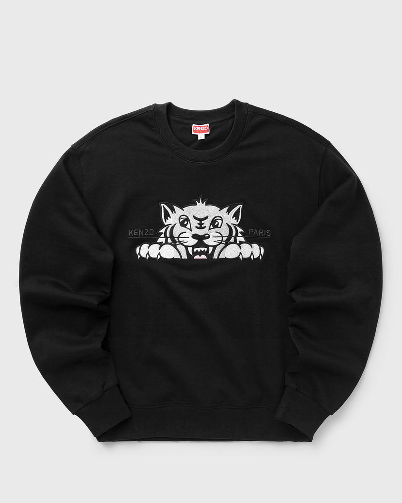Pulover KENZO Happy Tiger Embroidered Sweatshirt Črna | FF65SW2654MF.99J