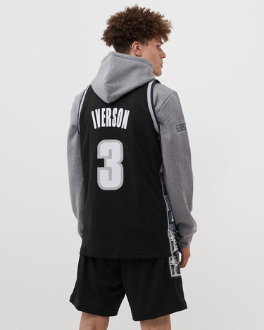 Dres Mitchell & Ness Mitchell & Ness Georgetown Hoyas 1995 Allen Iverson #3 Swingman Jersey Črna | SMJY4212-GTW95AIVBLCK, 1