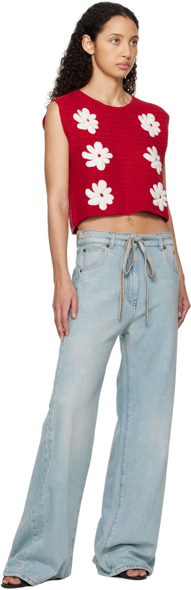 Kavbojke MSGM MSGM Wide-Leg Jeans Modra | 3841MDP234L 257275, 3