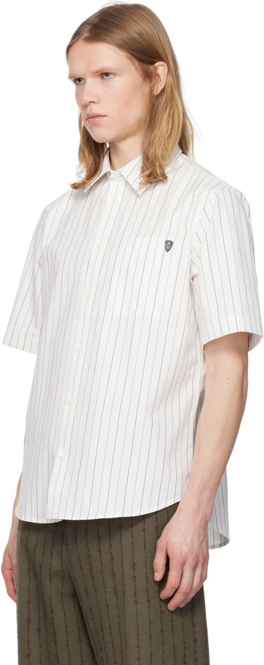 Srajce Burberry Burberry Pinstripe Short Sleeve Shirt Bela | 8102569, 3