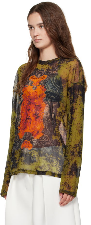 Majica Jean Paul Gaultier Jean Paul Gaultier Oversized Medallion Graphic Top Zelena | 25/03-W-TO340-M006P-004115, 3