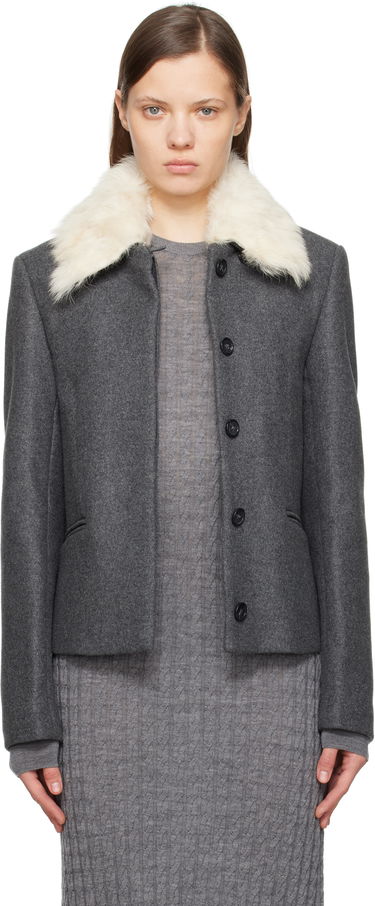 Jakna TOTEME TOTEME Shearling Collar Jacket Siva | 251-WRO0164-FB0005, 0
