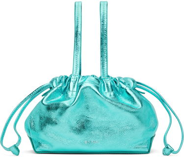Torbica BY FAR BY FAR Malmo Mini Metallic Leather Drawstring Bag Turkizna | 23SSMLMOAQAMED, 0