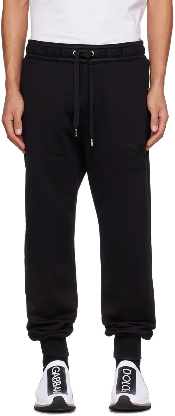 Trenirka Dolce & Gabbana Black 'DG' Lounge Pants Črna | GVUIHZFU7DU