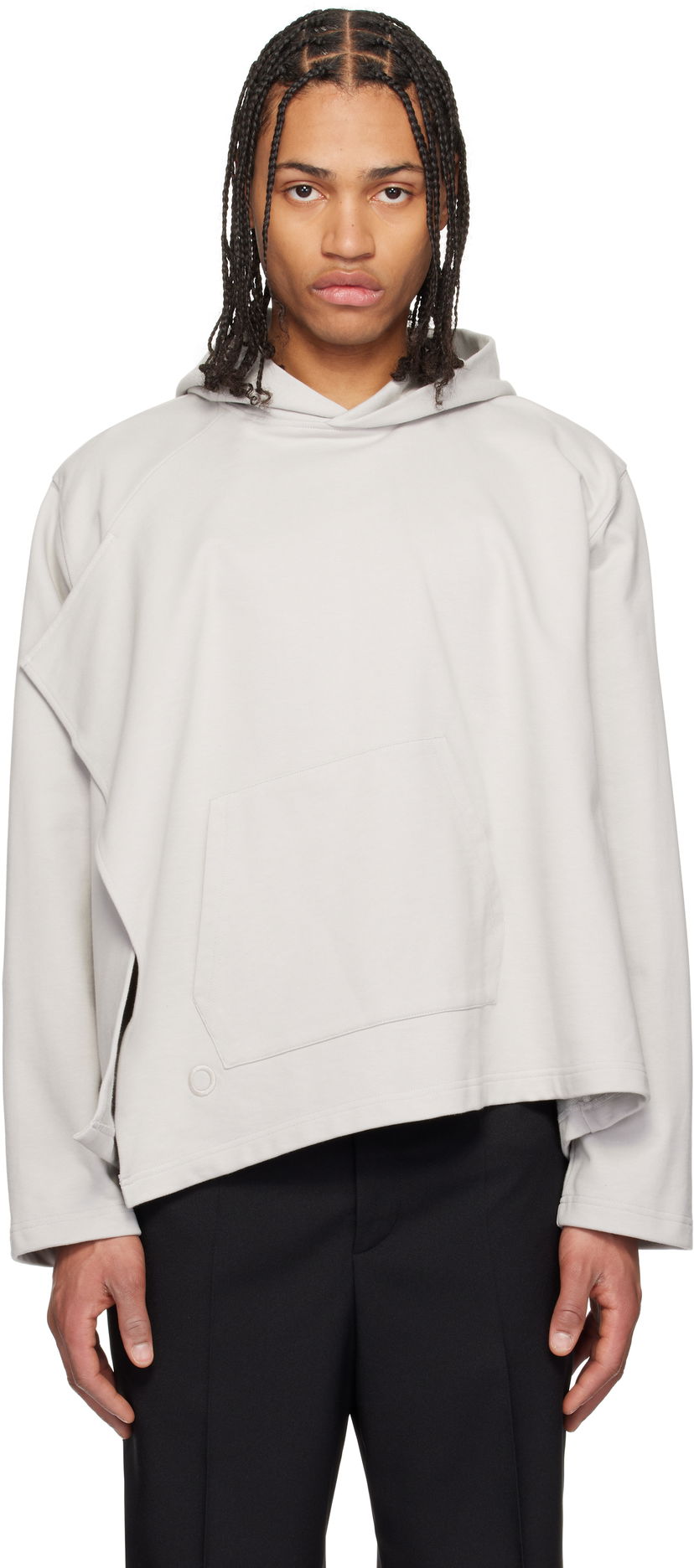 Pulover Craig Green Craig Green Stone Asymmetrical Hoodie Siva | CGSS25CJEHDY13
