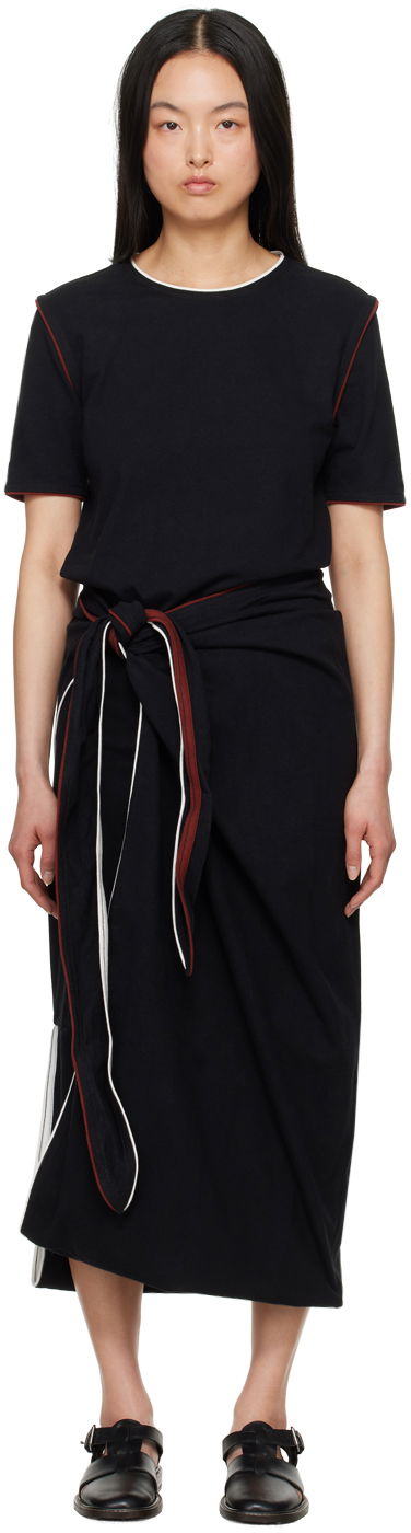 Obleke LEMAIRE Lemaire Wrap Midi Dress Črna | DR1044 LJ1010